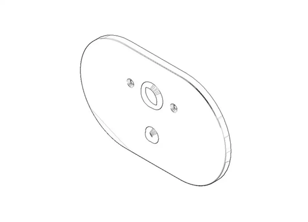 DORNBRACHT Abdeckung mit Umstellung ERSATZTEILE 90110205200 241 x 198 x 16 mm Chrom, 90110205200-00 Galeriebild 1
